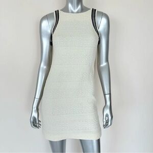 NWT! The Kooples Cream Sleeveless Dress with Black Trim, Size 0 (US XS)